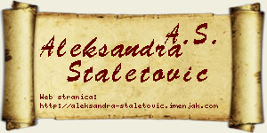Aleksandra Staletović vizit kartica